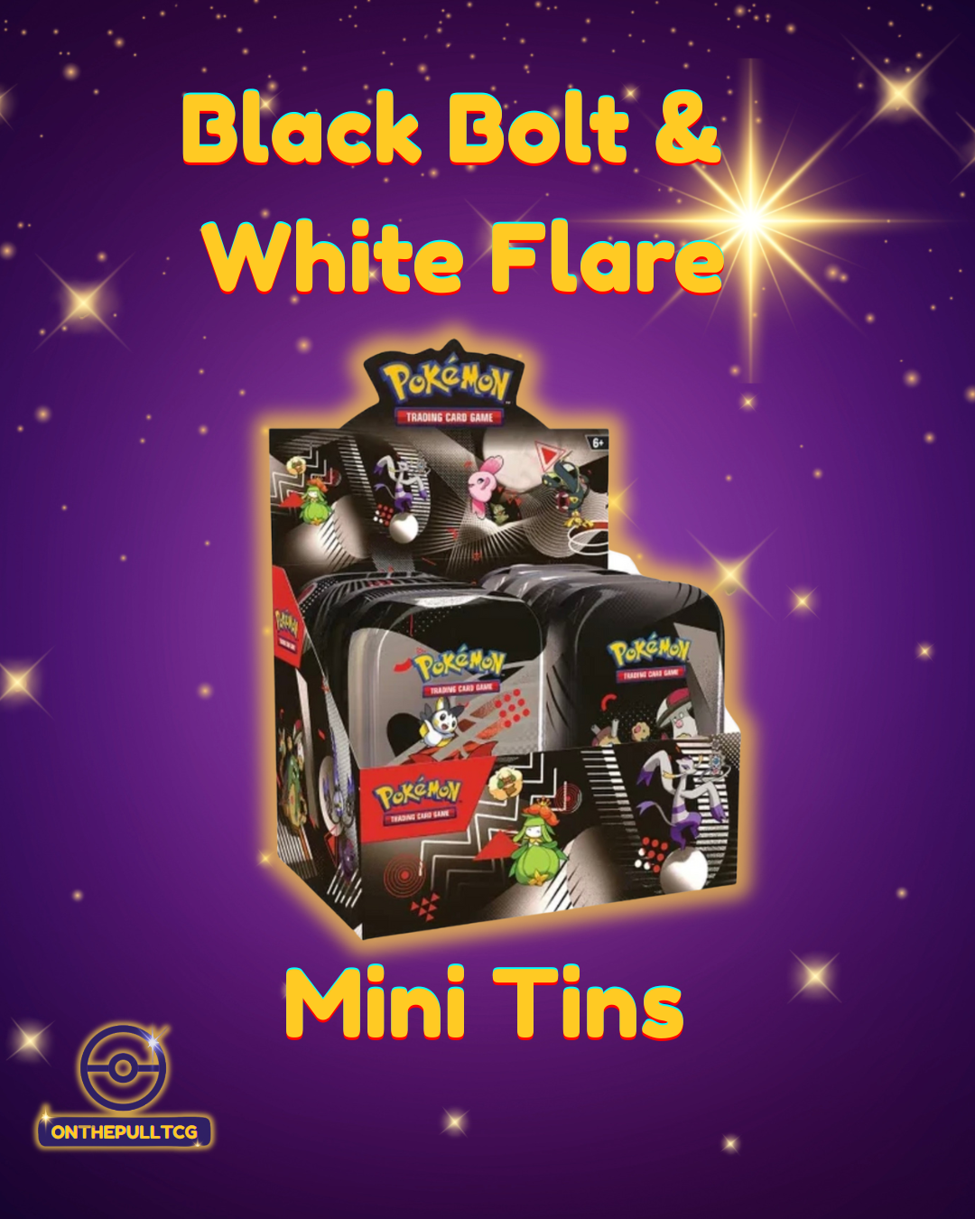 Pokémon TCG Black Bolt & White Flare Mini Tins (Sealed)