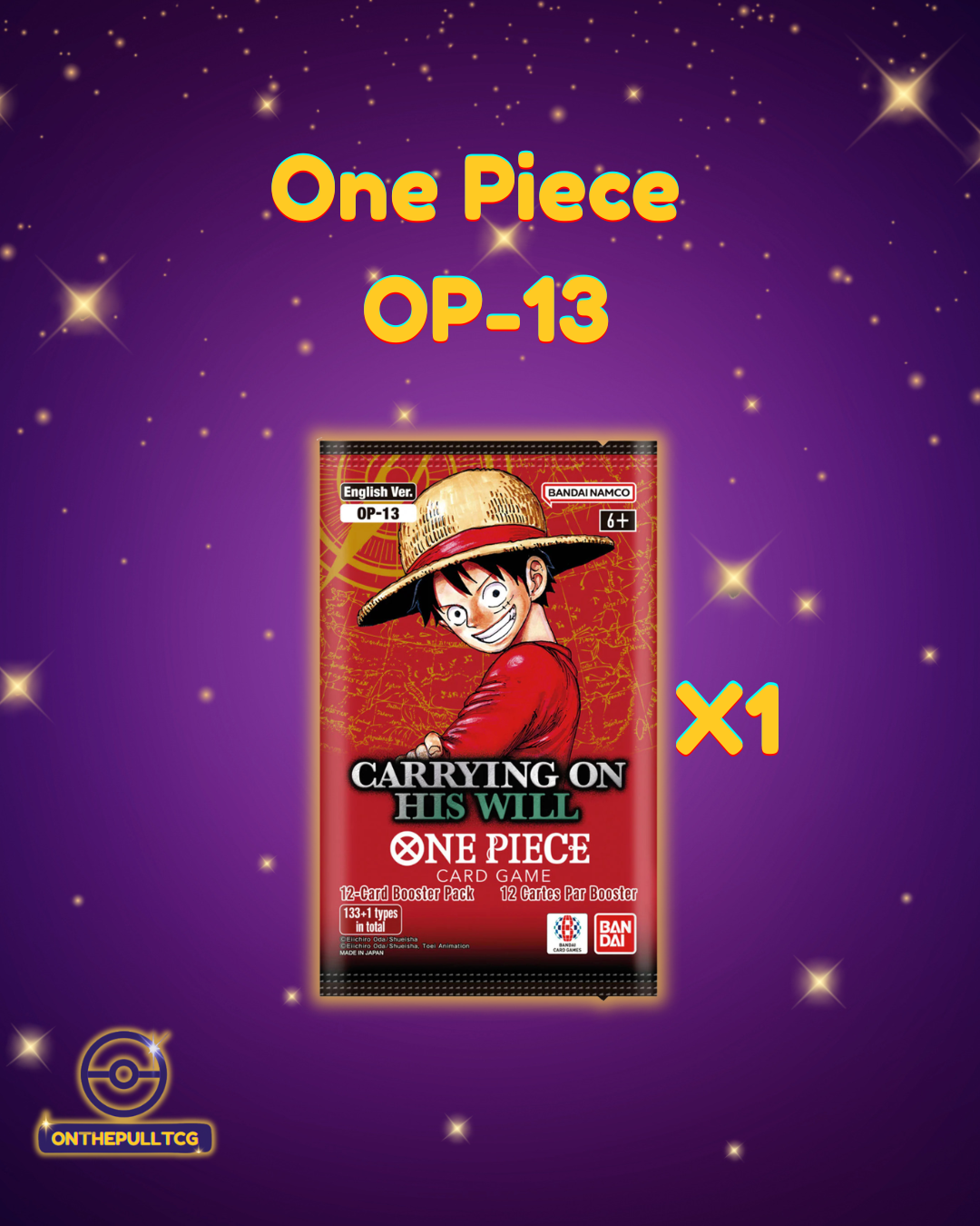 One Piece TCG: Carrying on His Will [OP-13] Single Booster Pack